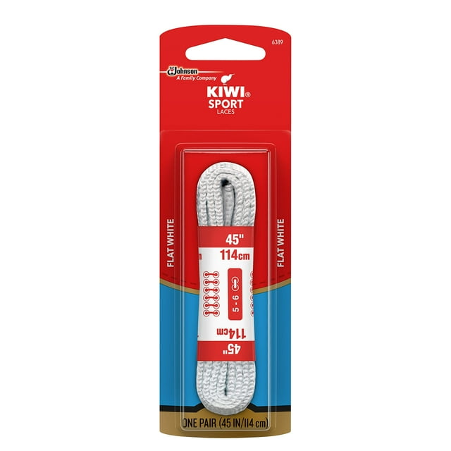 Cordones para zapatos Kiwi Athletic, blancos, 45 cm, 1 unidad