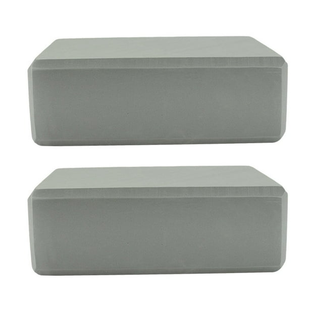 2 piezas de accesorios de yoga, bloque de yoga, cojín rectangular, cojín antideslizante de EVA de alta densidad (gris)