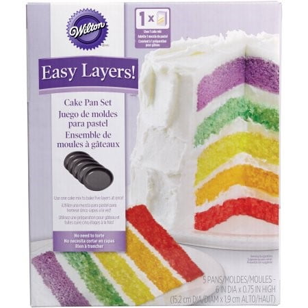 Wilton Easy Layers 5-Piece Layer Cake Pan Set, (Best Cake Pans For Layered Cakes)