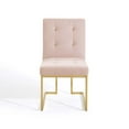 thumbnail image 5 of Side Dining Chair, Velvet, Metal Steel, Gold Pink, Modern Contemporary Urban Design, Kitchen Room Cafe Bistro Restaurant Hospitality, 5 of 9