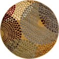 thumbnail image 3 of Unique Loom Barista Collection Modern Circular/Checkered Contemporary Rug_COF002, 4' Round, Beige/Burgundy, 3 of 5