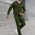 thumbnail image 4 of Letdown Men's Tracksuits 2 Piece Casual Athletic Sweatsuit Full Zip Pullover Long Sleeve Running Sport Outfits Casual Athletic Jogging Warm Up Sets (Army Green, XL), 4 of 8