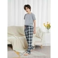 thumbnail image 3 of WORW Boys Pajama Pants - Cotton Flannel Plaid Loose Fit Pants with Pockets, 3 of 5
