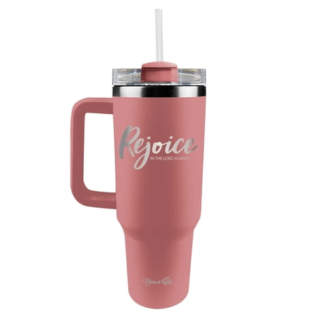 Blessed Girl 40 oz Rejoice Always Stainless Steel Mug with Straw