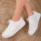 thumbnail image 4 of Elise - Zapatillas de boda de encaje color marfil crema 8.5, 4 of 5