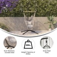 thumbnail image 3 of Flash Furniture Harvo Heavy Duty Commercial Grade All-Weather Hanging Hammock Chair C-Stand with Steel Offset Base and Hardware, 360 Degree Rotation, Black, 3 of 12