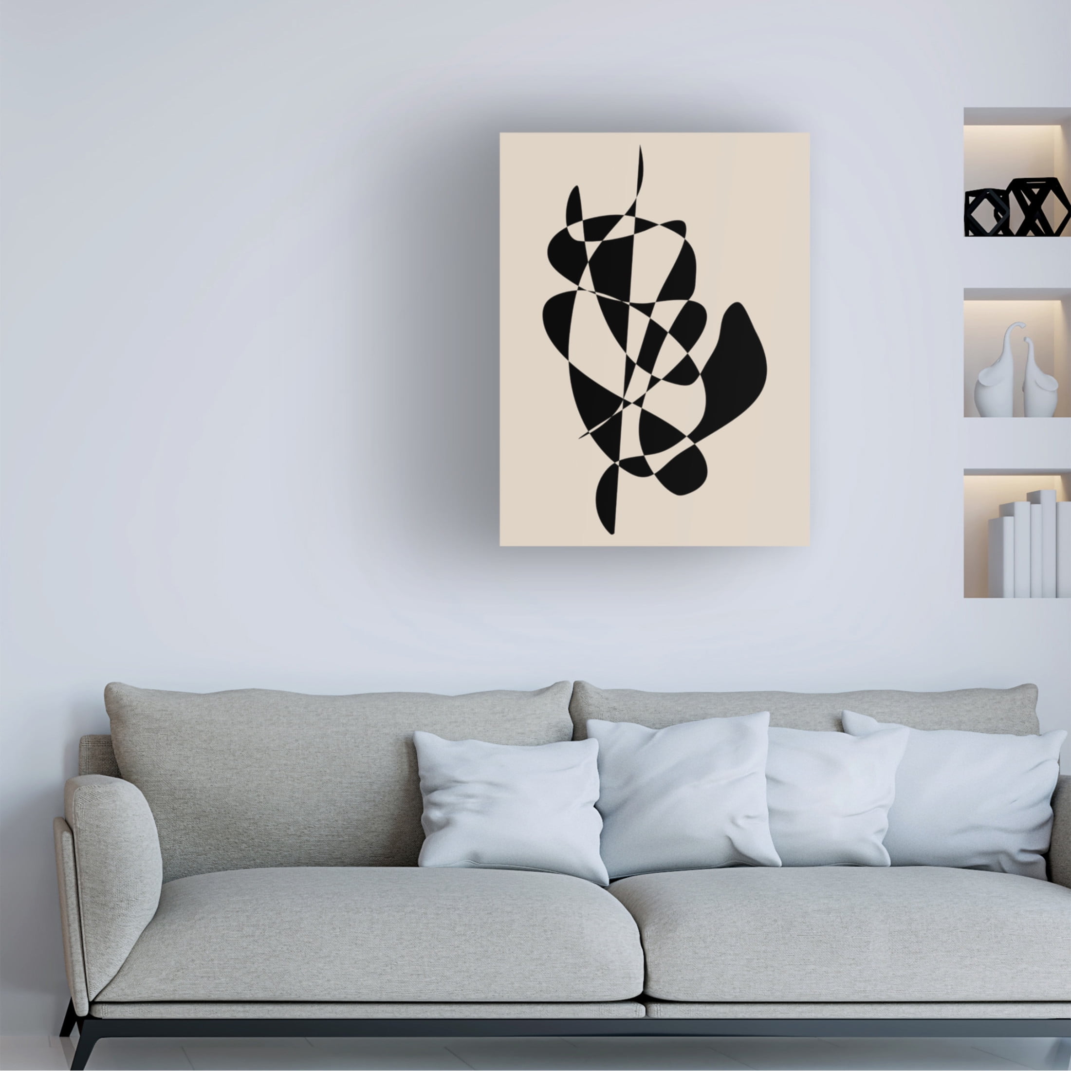 Trademark Fine Art Elena Ristova Abstract Black Shapes Artwork Canvas Wall Art