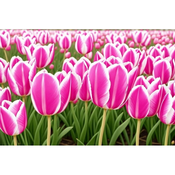 Lojo Super 6 Rembrant Tulip Bulbs for Planting (10 Bulbs) - Stunning Pink Tulips with White Tips, Top Size Bulbs