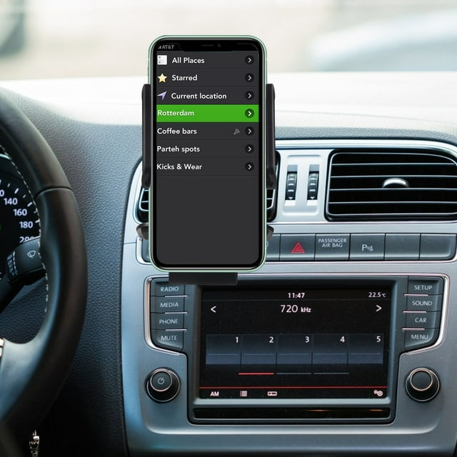 unbranded Soporte Para Teléfono Móvil Ajustable Con Base Curva Antideslizante Para Uso En Automóvil Negro
