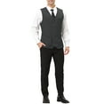thumbnail image 2 of INSPIRE CHIC Men's Dress Vest Double Breasted Slim Fit Prom Sleeveless Waistcoat Black S, 2 of 6