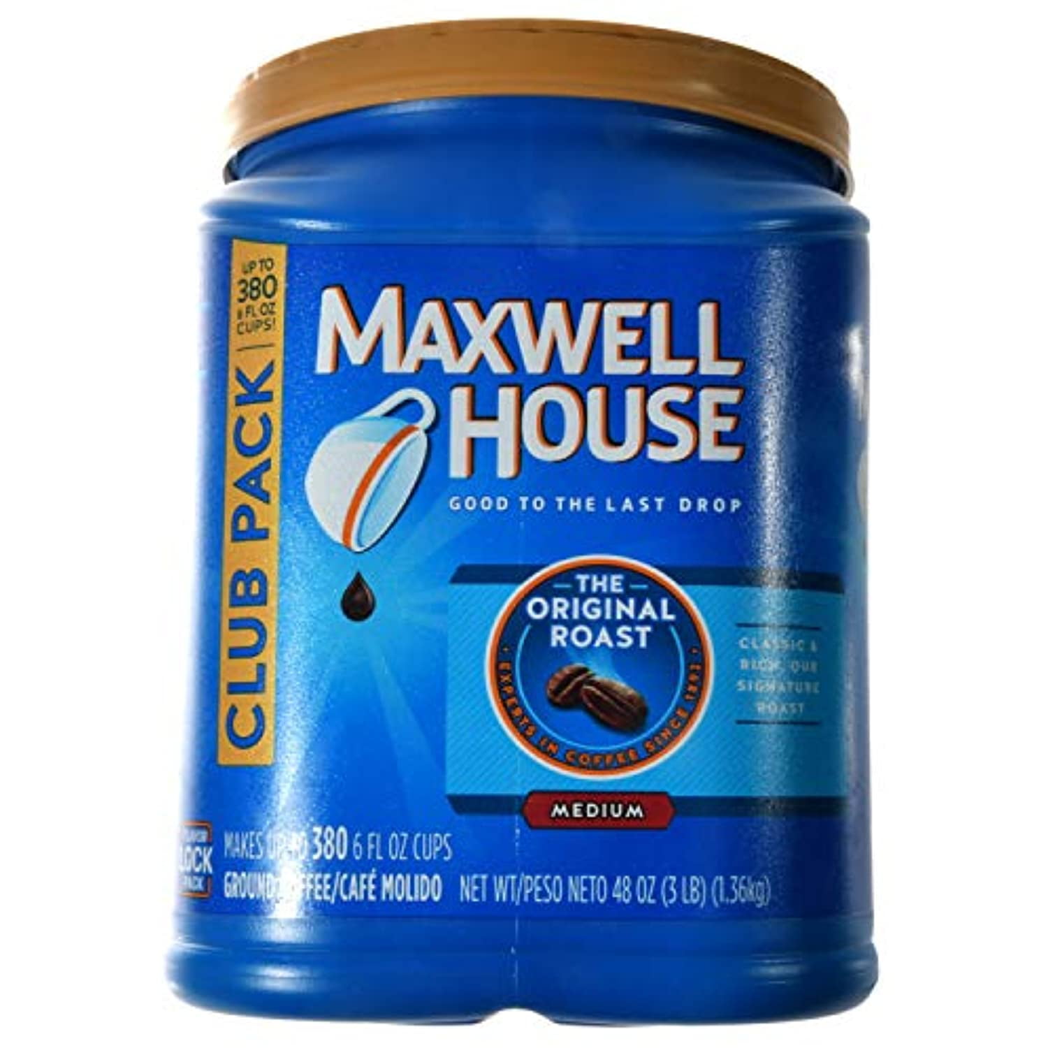 Maxwell House The Original Roast Ground Coffee, Medium Classic And Rich Our Signature Club Pack, Up To 380, 48 Oz