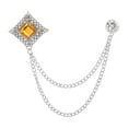 thumbnail image 1 of Broche de Cadena Hueca Vintage para Hombres, Cadena de Borlas Plateada con Piedra Amarilla Colgante Alfileres de Solapa para Chaleco de Traje Tuxedo Prom Boda Fiesta de Cumpleaños Banquete, 1 of 6