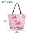 thumbnail image 5 of FORMRS Womens Canvas Tote Bag with Zipper Inner Pocket Shoulder Handbag, Cartoon Doughnuts, 5 of 7