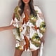thumbnail image 1 of Summer Casual Boho Dresses Women's Flora Printed Batwing Sleeve Lace-Up Dress Female Irregular Sexy Beach Mini Dresses VestidosL Gao Jinjia LED, 1 of 2