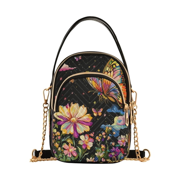 DIXRUYEE Cross Body Fashion Shoulder Waist Purse Bags Enchanted Garden Night Pocket Handbags