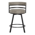 thumbnail image 3 of Tabouret de Comptoir Pivotant en Métal Gene et Similicuir Gris, 3 of 8