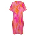 thumbnail image 4 of Hot Pink and Orange Brush Strokes Abstract Loose Pocket Dress cocktail dresses cute dress dresses for womens, 4 of 6