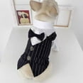 thumbnail image 4 of Pet Suit Bowtie Short Sleeve Cat Outfit Dog Wedding Suit Formal Shirt for Small Dogs, 4 of 8