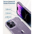 thumbnail image 5 of for iPhone 14 Pro Max Case with Screen Protector + Camera Lens Protector, [Non-Yellowing] Clear Glitter Phone Case, Shockproof Protective Women Cute Bumper Cover for 6.7 Inch - Sparkle Clear, 5 of 7