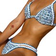 thumbnail image 2 of KYAIGUO Floral Split Bikini Swimsuit for Women,Women Halter Floral Print 2 Piece Swimsuits,Women Halter Triangle Beach Bathing Suits, 2 of 11