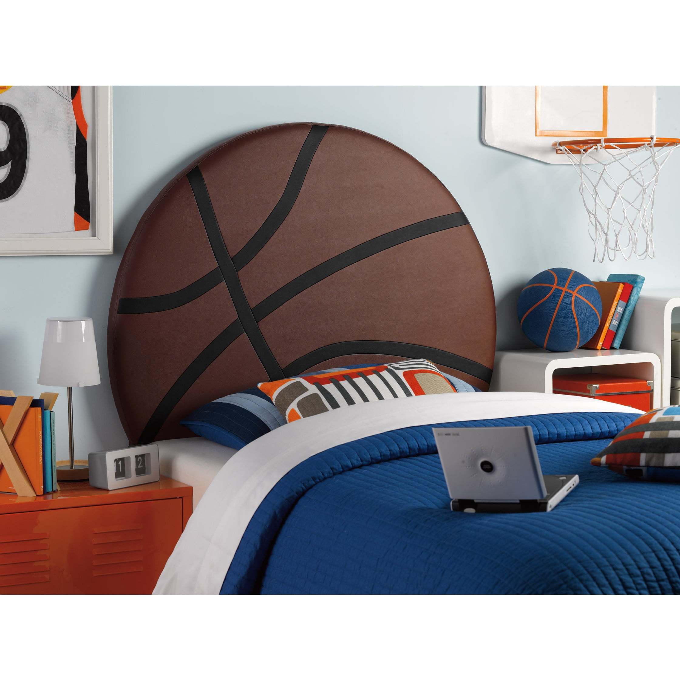 Powell Upholstered Basketball Twin Headboard Walmart