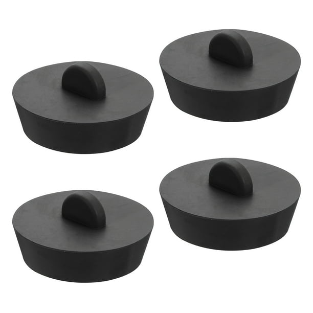 Tapón de drenaje de goma de 4 piezas para bañera, se adapta a desagües de 1-3/4 pulgadas a 28 pulgadas, negro