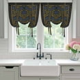 thumbnail image 4 of Vintage Navy Blue Roses Balloon Curtains for Bedroom/Front Door/Bathroom, Abstract Art Floral Green Leaves Tie Up Curtains 63 Inch Length Light Filtering Kitchen Curtains Shades for Windows 46"x63", 4 of 8