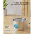 thumbnail image 4 of Fuente de agua para gatos GIOTOHUN de acero inoxidable 2.2L, 4 of 9