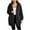 Black, variant on AherBiu Winter Coats for Women Plush Fleece Cardigan Open Front Hooded Thermal Warm Outwear Jackets