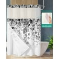 thumbnail image 3 of No Hook Shower Curtains, Grey Eucalyptus Extra Long Bathtub Curtains with Snap in Liner, Spring Botanical Weeping Plant Aesthetic Waterproof Washable Fabric Bathroom Shower Curtain Sets, 72" x 96", 3 of 7