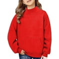 thumbnail image 2 of XIMIN Mock Neck Sweatshirt for Girl Kids Cotton Pullover Shirts Long Sleeve Turtleneck Casual Solid Color Pullover Girls Turtleneck for Autumn and Winter, 2 of 7