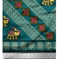 thumbnail image 2 of Soimoi Rayon Fabric Floral Mandala & Elephant Panel Print Fabric by The Yard 42 Inch Wide, 2 of 2
