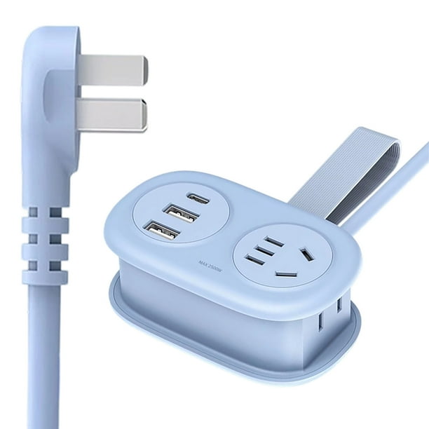 Regleta cinco en uno con puertos USB, alargador con protector contra sobretensiones, regleta portátil para viajes, carga inteligente USB que satisface las necesidades de diversos dispositivos