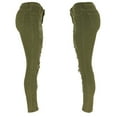 thumbnail image 5 of ZHOGXU Women's Distressed Jeans Solid Color Slim Fit Ankle-Length Stretch Comfortable Trendy Denim Pants Trousers For Casual Daily Wear,Green,Xl, 5 of 9