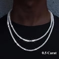 thumbnail image 4 of 3-5MM Leisure Moissanite Tennis Necklace for Men Lab Grown Diamond Tennis Necklace Bridalgroom Full Moissanite Necklace Wedding Necklace Daily Wear Tennis Chain for Men, 4 of 10