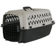 Vibrant Life Small Plastic Hard-Sided Pet Carrier, Black and Gray, 15 lb Limit