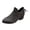 B-Black, variant on Women's Chunky Heeled Short Ankle Boots with Side Zipper Almond Toe Daily Wear Casual Outing Walking Work Booties A-Brown Size 6
