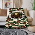 thumbnail image 2 of Fashion Bape Flannel Throw blanket Children and adults Gift Fluffy Fleece blanket for Bedroom Bed Sofa Travel Camping Washable, 2 of 4