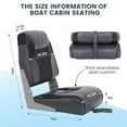 thumbnail image 3 of Huisuilinss Boat Seat,Low Back Fishing Boat Seat,Fold-Down Fishing Boat Chair,2 Pack Captain Boat Seat With Thickened Sponge Padding And Hinge For Sightseeing Boat Speedboat Canoe, 3 of 7