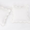 thumbnail image 3 of EvJk 2 PCS Decorative Aesthetic Throw Pillow Covers with Scalloped Border, 18" x 18", White and Camel, 3 of 8