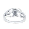thumbnail image 3 of Simulated Cubic Zirconia Size-5 Double Heart Promise Ring 925 Sterling Silver, 3 of 7