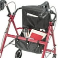 thumbnail image 3 of Aluminum Rollator with Fold Up and Removable Back Support and Padded Seat, Red -, 3 of 10