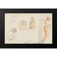 thumbnail image 2 of Gauguin, Paul 14x10 Black Modern Framed Museum Art Print Titled - Sketches of Crouching and Standing Figures, a Pig, and a Hut at Water?s Edge, 2 of 5