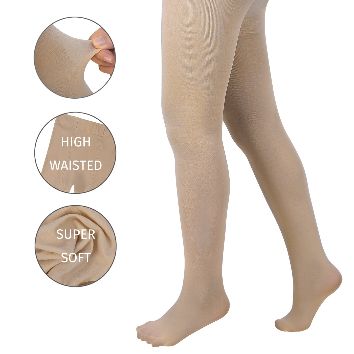 HDE Dance Tights for Girls Ultra Soft Convertible Transition Ballet Tights