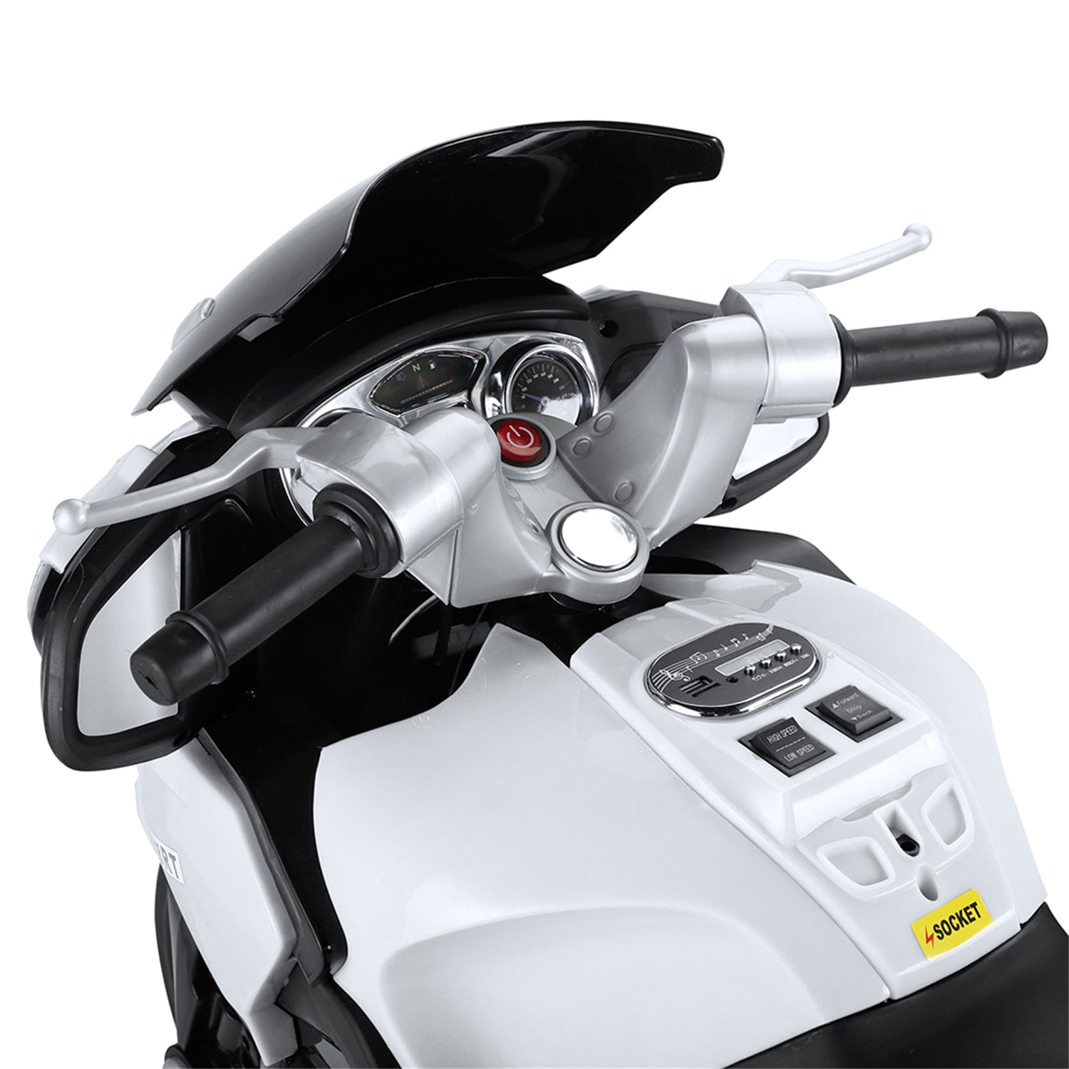 CIPACHO 12V Battery Powered Kids Ride on Police Motorcycle, Electric Car Toy with Training Wheel, White CIPACHO 12V Battery Powered Kids Ride on Police Motorcycle, Electric Car Toy with Training Wheel, White