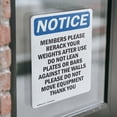 thumbnail image 4 of (2 Pack) Members Please Rerack Your Weights OSHA Notice Sign 10 Inch X 14 Inch Vinyl Label Decal Sticker Weather Resistant, UV Protected for Workplace, Business, and Construction Site,, 4 of 7