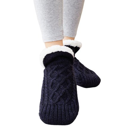 

Famure Slipper Socks-Women s Slipper Socks with Grippers|Plus Velvet Thickening Fuzzy Socks|Fluffy Socks for Wooden or Tiled Floors