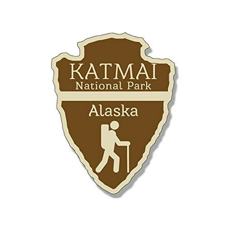 Arrowhead Shaped KATMAI National Park Sticker (rv camp hike