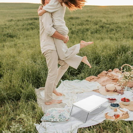 DEMACRIO Height Portable Folding Table Lightweight Design For Camping Beach Picnics Bbqs And Outdoor Travel Activities