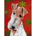 thumbnail image 1 of Carolines Treasures SC9748GF Fil Renard Terrier Flocons de Neige Rouge Vacances Drapeau Jardin Taille, 1 of 3